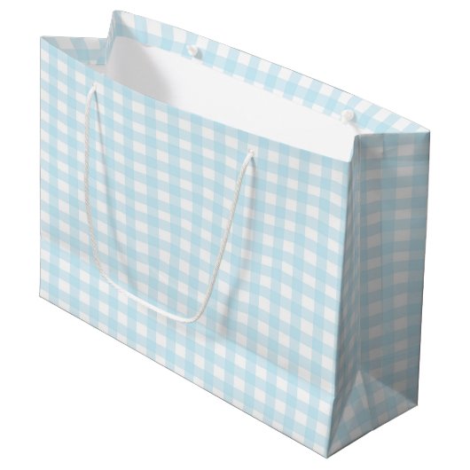 Grand Sac Cadeau En vichy bleu 1 (Devant Angle)