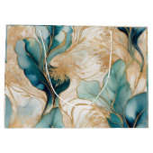 Grand Sac Cadeau Encre d'alcool Abstraite avec accents d'or (Dos)