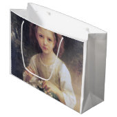Grand Sac Cadeau Enfant Braiing a Crown, Bouguereau (Devant Angle)