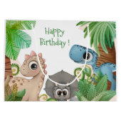 Grand Sac Cadeau Enfants Dinosaur Anniversaire (Dos)