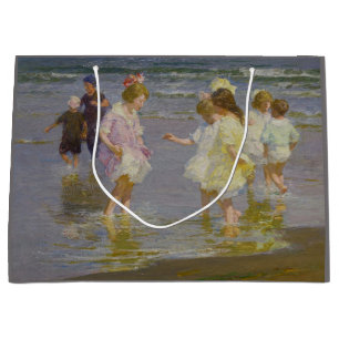 Grand Sac Cadeau Enfants marchant sur la plage (par E.H. Potthast)