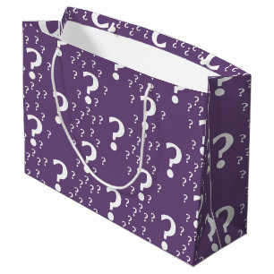 Grand Sac Cadeau énigme point d'interrogation casse-tête pourpre