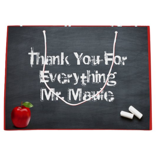 Grand Sac Cadeau Enseignant Merci (Devant)