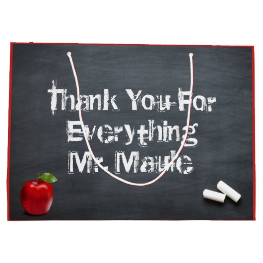 Grand Sac Cadeau Enseignant Merci (Dos)