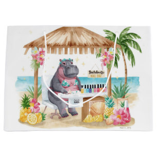 Grand Sac Cadeau Enseigne de Salon de Bikini Hippopotame pour Enter