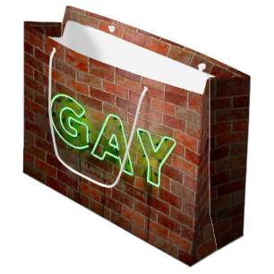 Grand Sac Cadeau Enseigne néon gay illuminée SlipperyJoe lumineuse