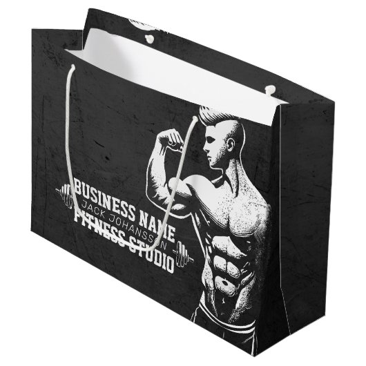 Grand Sac Cadeau Entraîneur de fitness moderne Bodybuilding Instruc (Devant Angle)