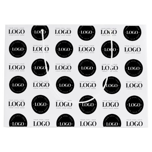 Grand Sac Cadeau Entreprise de tapisserie personnalisée à deux logo (Devant)