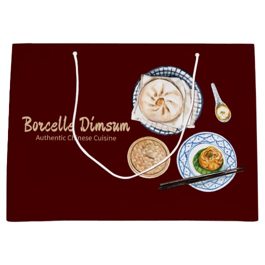 Grand Sac Cadeau Entreprise Dimsum Watercolor (Devant)
