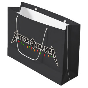 Grand Sac Cadeau Entrez Bonhomme de Neige Rocker de Noël Hiver Rock