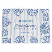 Grand Sac Cadeau Épingles bleues BACHELORETTE Fantaisie Plage (Devant)