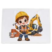 Grand Sac Cadeau Équipe de construction junior (Devant)