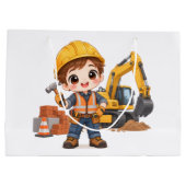 Grand Sac Cadeau Équipe de construction junior (Dos)