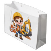 Grand Sac Cadeau Équipe de construction junior (Dos Angle)