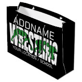 Grand Sac Cadeau Équipe de lutte AJOUTER TEXTE Écolier Lutteur univ (Dos Angle)