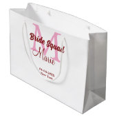 Grand Sac Cadeau Équipe de mariée ajoutez nom monogramme demoiselle (Dos Angle)