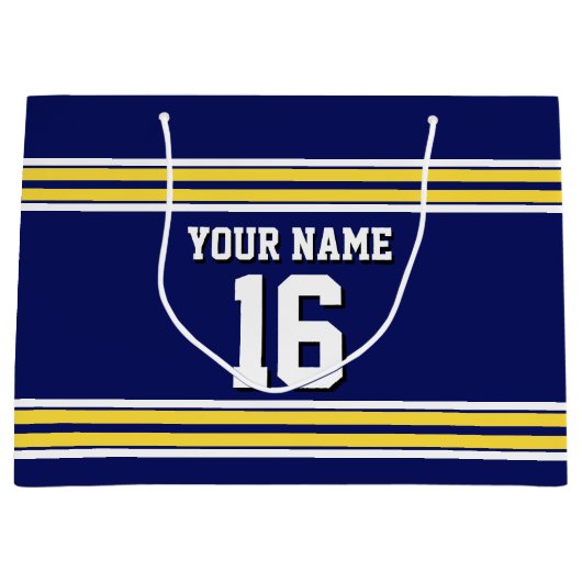 Grand Sac Cadeau Équipe de stripes blanches de Jersey (Devant)