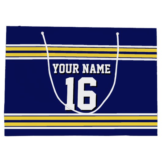 Grand Sac Cadeau Équipe de stripes blanches de Jersey (Dos)