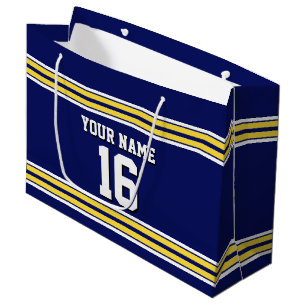 Grand Sac Cadeau Équipe de stripes blanches de Jersey