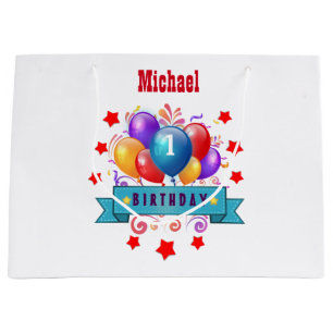 Grand Sac Cadeau ęr Ballons colorés de fête V10IZ d'anniversaire