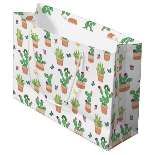 Grand Sac Cadeau Eric Carle | Caterpillar, Cactus et Papillon Pa (Devant Angle)
