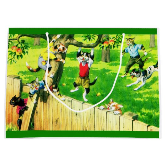 Grand Sac Cadeau escalade de chats Alfred Mainzer et pommier (Devant)