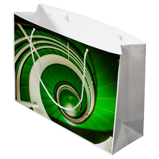 Grand Sac Cadeau Escalier vert circulaire (Dos Angle)