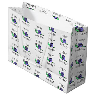 Grand Sac Cadeau Escargot d'anniversaire