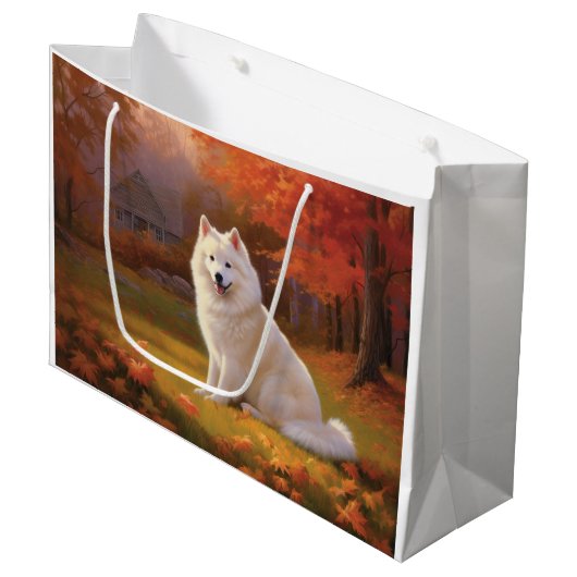 Grand Sac Cadeau Eskimo américain en automne Leaves automne inspiré (Devant Angle)