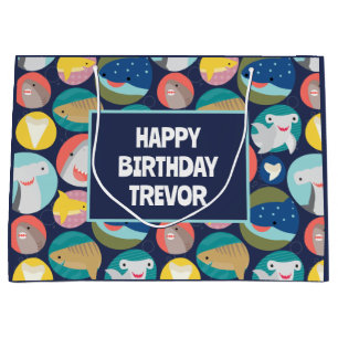 Grand Sac Cadeau Espèces de requins mignons