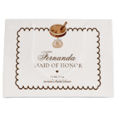 Grand Sac Cadeau Espresso Martini café femme de Merci d'honneur (Devant)