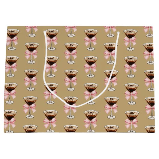 Grand Sac Cadeau Espresso Martini Pattern (Devant)