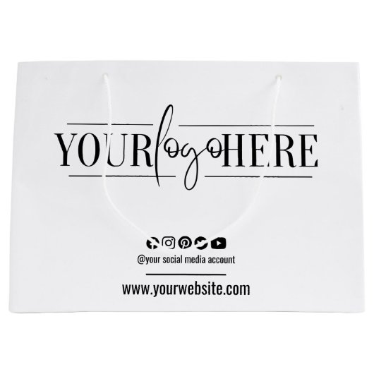 Grand Sac Cadeau Essentiels de l'image de marque d'entreprise Code  (Devant)