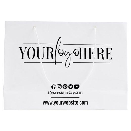 Grand Sac Cadeau Essentiels de l'image de marque d'entreprise Code  (Dos)