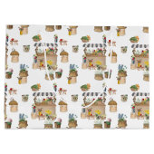 Grand Sac Cadeau Étalement de fleurs de marché de fermier à l'aquar (Dos)