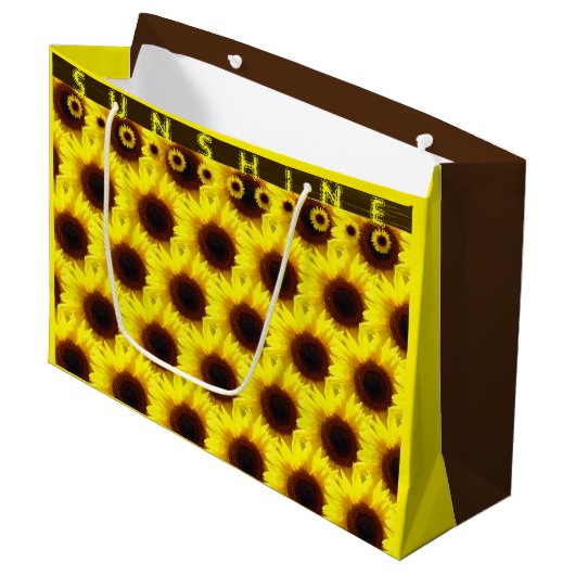 Grand Sac Cadeau Étalez le Tournesol Shunshine (Devant Angle)