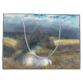 Grand Sac Cadeau étang d'automne (Dos)