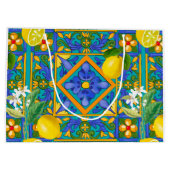 Grand Sac Cadeau Été, Carreaux siciliens, agrumes, oranges, majolic (Dos)