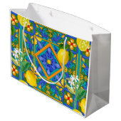 Grand Sac Cadeau Été, Carreaux siciliens, agrumes, oranges, majolic (Dos Angle)