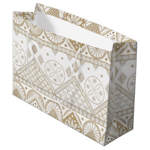 Grand Sac Cadeau Ethnique géométrique Tribal Tribal sans couture Mo