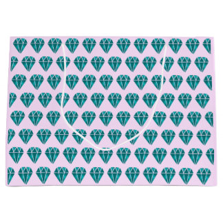 Grand Sac Cadeau Étincelle de diamant rose