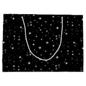 Grand Sac Cadeau Étincelles de lumière noir et blanc (Dos)