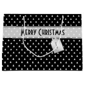 Grand Sac Cadeau Étiquette cadeau nom : Joyeux Noël motif arbre noi (Devant)