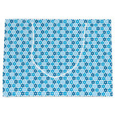 Grand Sac Cadeau Étoile de David bleue (Devant)