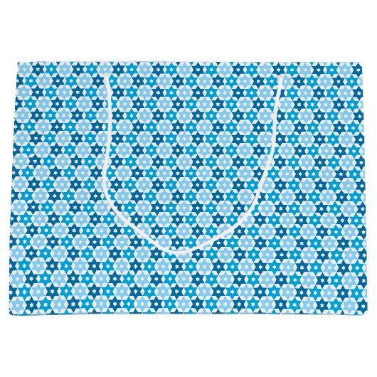 Grand Sac Cadeau Étoile de David bleue (Devant)