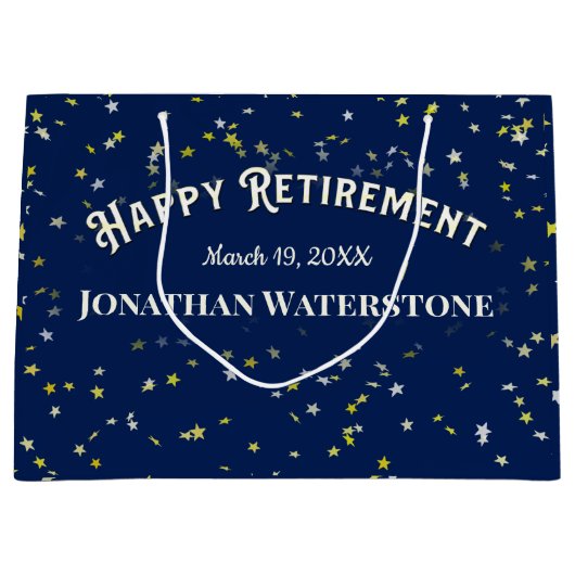 Grand Sac Cadeau Étoile de retraite (Devant)