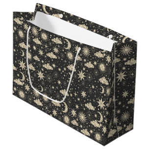 Grand Sac Cadeau Étoile Lune Planètes Nuages Fantaisistes