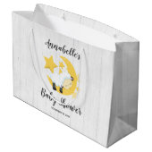 Grand Sac Cadeau Étoiles célestes de lune et Baby shower d'agneau (Dos Angle)