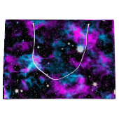 Grand Sac Cadeau Étoiles cosmiques de Galaxie violette (Devant)