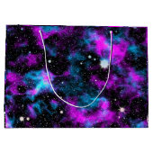 Grand Sac Cadeau Étoiles cosmiques de Galaxie violette (Dos)